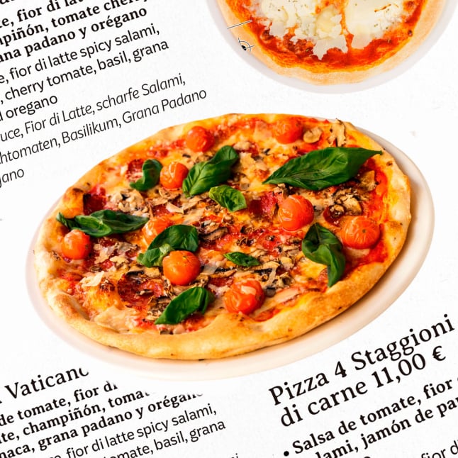 menu pizza Antica Roma
